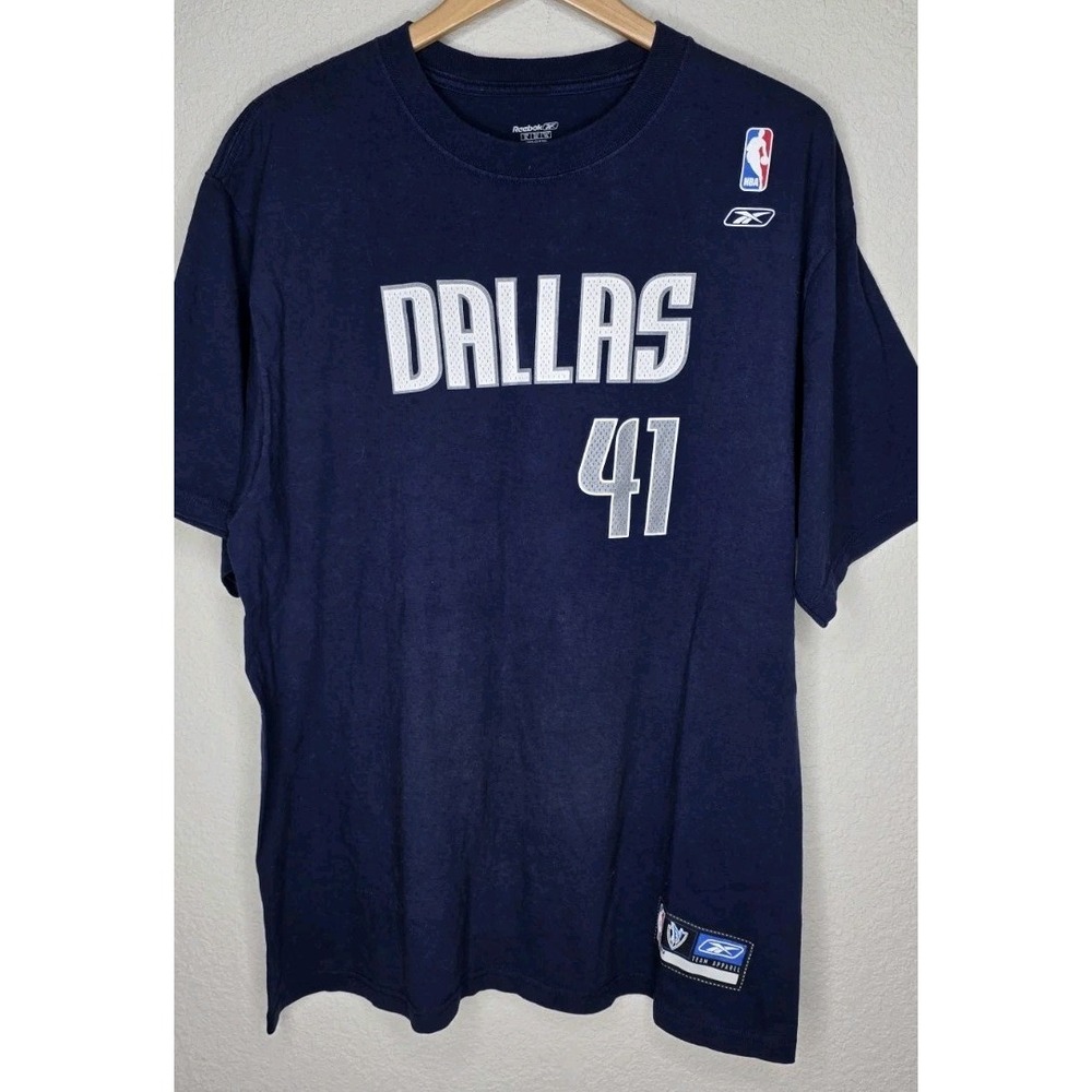 NBA Dallas Mavericks Dirk Nowitzki Shirt Sz XL Basketball Athletic Logo Champs